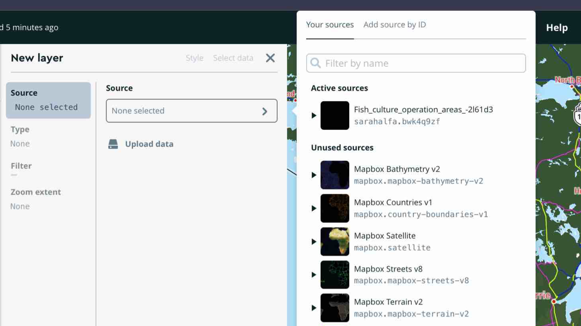 In this part, I learned how to manually upload data and add new layers in Mapbox Studio. Since the platform was updated in October, many of the tools and steps from Steve’s Module 2 tutorials were outdated. I had to rely on external research to understand the new layout and workflow, realizing that layers now need to be manually added and managed instead of being automatically available for editing.