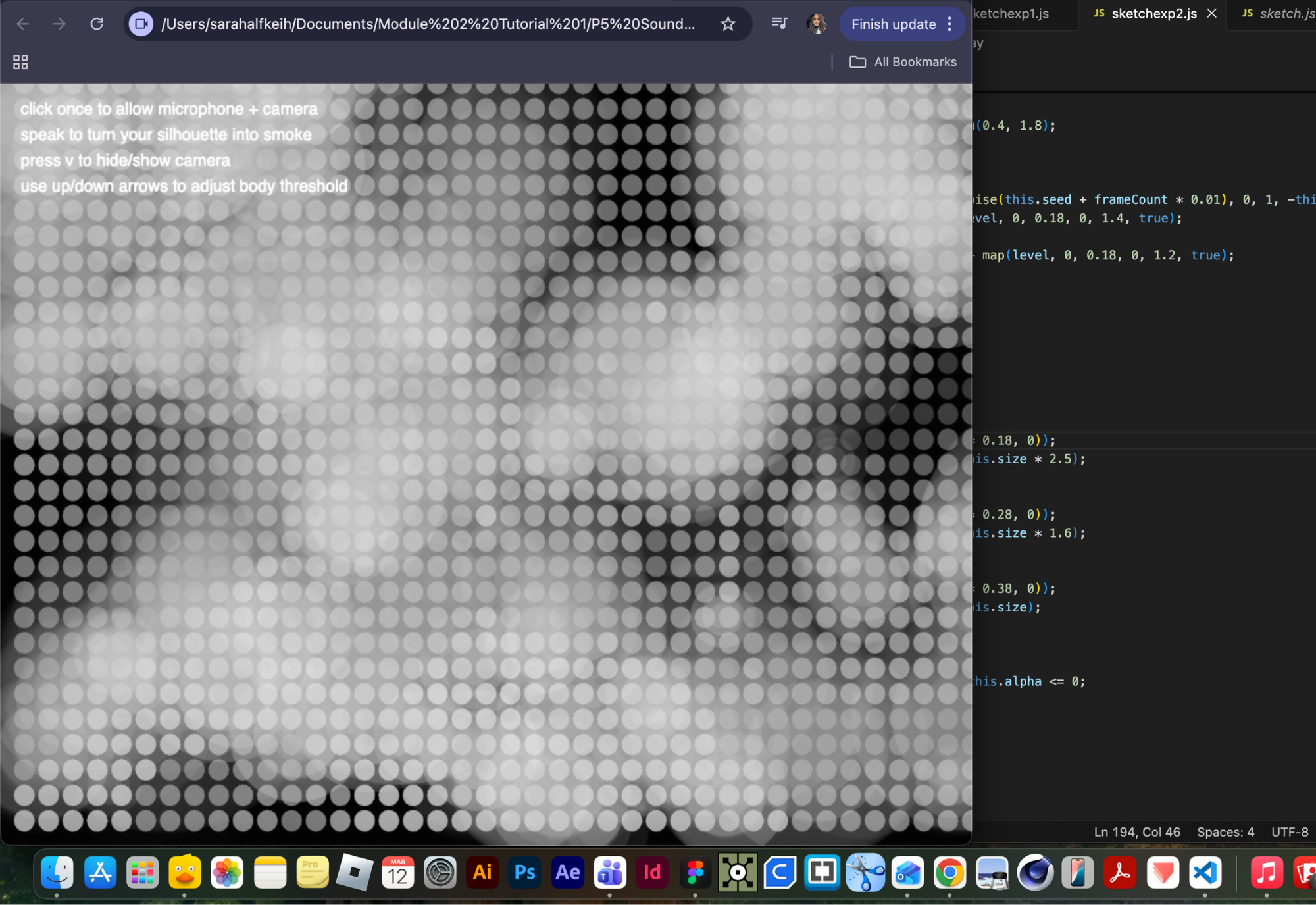 Here is the smoke in action, triggered by audio from my microphone.