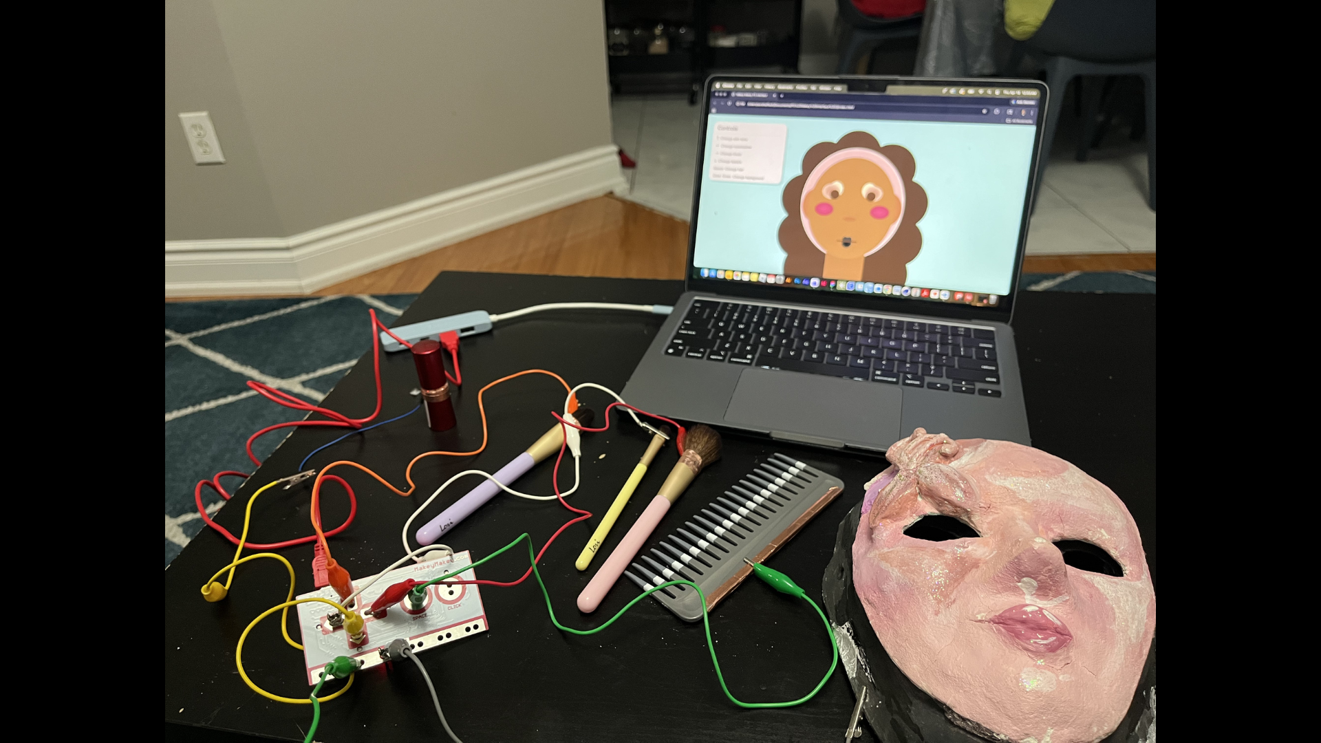 Here you can see a clearer view of how the wires connect throughout the system. At this point, I started to think of the wiring itself as part of the overall experience.